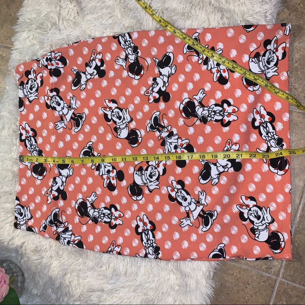 🌻 LuLaRoe Disney Minnie Mouse Skirt Pink white XL X large polka dot 12 to 14 - Picture 7 of 7